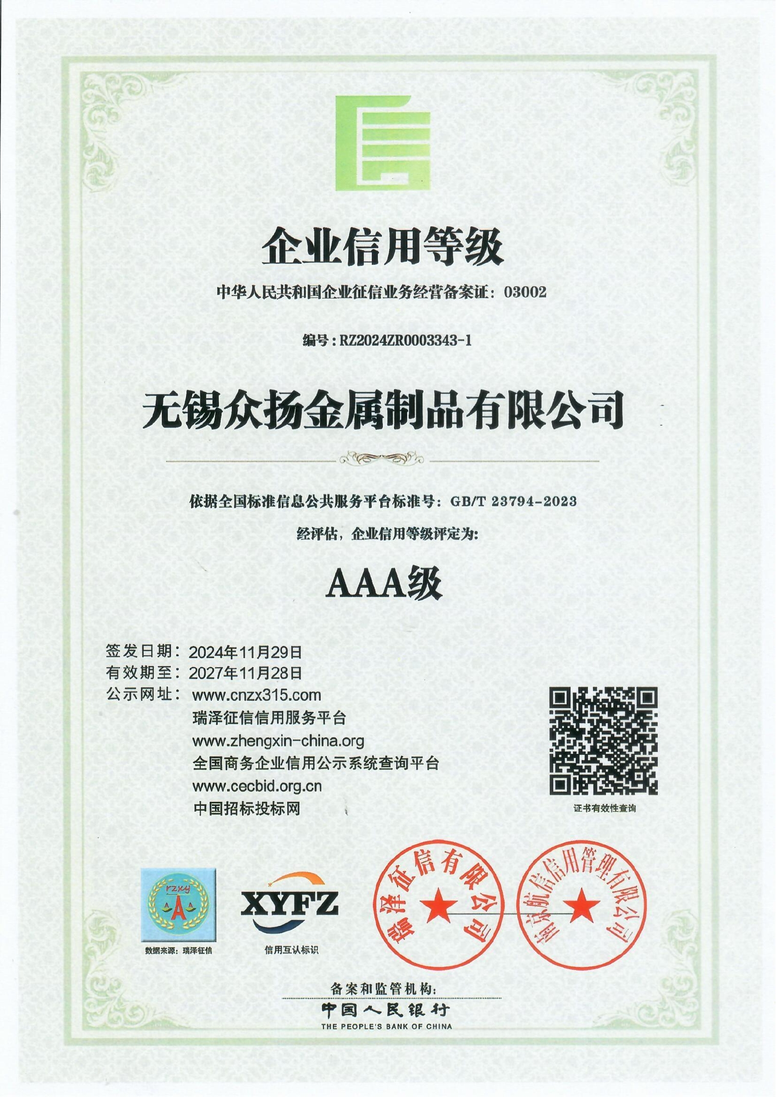 企业信用等级